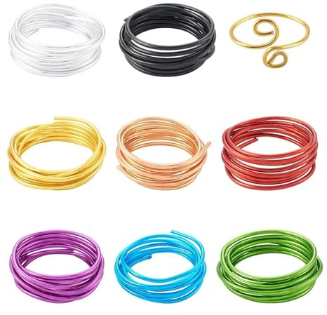 8 Rollen 4 mm Aluminiumdraht, gemischte Farben, biegsamer Metall-Basteldraht for Halsketten, Armbänder