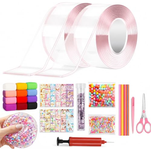 AOUDBDA Nano Tape Bubbles-set, dubbelsidig nanotape pysselsaker för fest gåvor