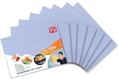 ShamWow The Original Mini Super Absorbent Multi-Purpose Cleaning Shammy Chamois Towel Cloth - Holds 10X its Weight in Liquid - Machine Washable - Will Not Scratch (8 Pack, Small Blue)