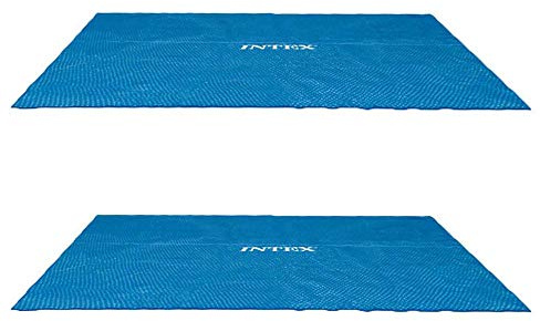 Intex Rectangular Solar Frame Set Swimming Pool Cover with Heat Retention, Easy Installation, and Own Carry Bag for Pools, Blue