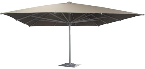 milani home - Ombrellone Da Giardino 5x5 Palo Centrale Bianco Per Esterno Ristorante Gelateria Bar Hotel Albergo