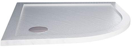 Piatto Doccia Slim 90x90x4 cm Semicircolare Acrilico Bordato Bianco Effetto Pietra mod. Flower