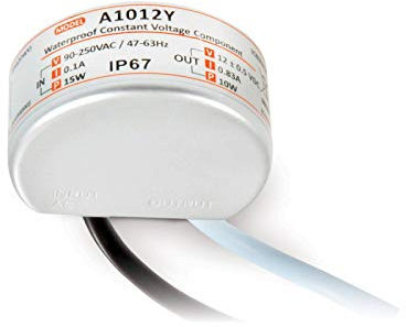 Mini LED-Trafo 12 Volt 10W IP67 – runder Transformator für innen und außen – Netzteil für Strips und Leuchtmittel