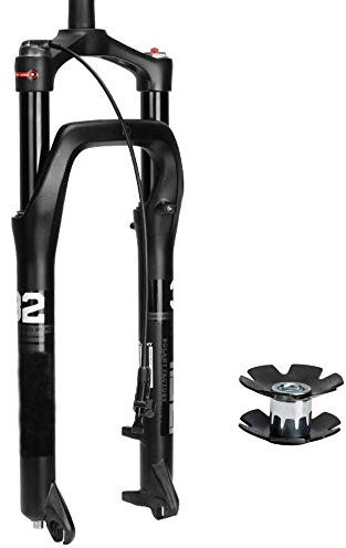 SLRMKK Fahrradfedergabel, Snow ATV Fahrradgabel Fahrradfedergabeln 135mm 26 Zoll, Liniensteuerung/Handsteuerung Magnesium Aluminiumlegierung, Liniensteuerung