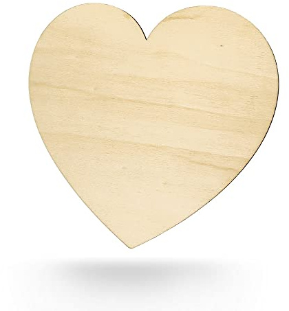Kleenes Traumhandel Holzherz - Herz aus Holz - Wanddeko Herz - Herzscheiben - Herzform aus Holz für Geburtstag, Hochzeit, Valentinstag - (337x300 mm)