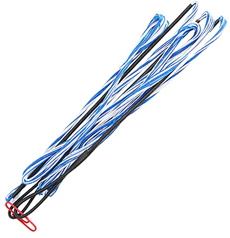 Bogenschießen 60-70 Zoll Bogensehne Handgefertigte Ersatz-Bogensehne für traditionelles Recurve-Bogen-Langbogen-Zubehör (blau und weiß, 70 Zoll)