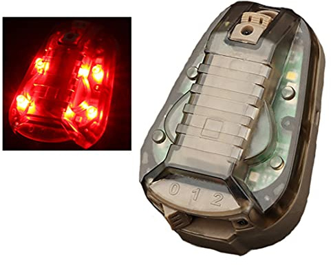 Luz táctica para casco, impermeable, para casco de airsoft, luz estroboscópica verde y roja, luz de señal (bronceado (luz roja))
