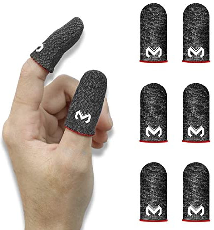 SIOPPKIK PUBG Mobile Phone Game Sleeve Finger, [6 Pack] Anti-Transpiration Respirant Finger Manches Écran Tactile Tir et Visée Sensibles - Finger Manches pour Couteaux Out/PUBG pour Android et iOS
