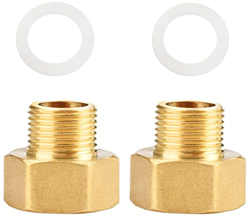 Noosverl 2 Stück Reduzierverlängerung Reduzierstück 3/8 auf 1/2, 3/8 Zoll außen x 1/2 Zoll innen messing