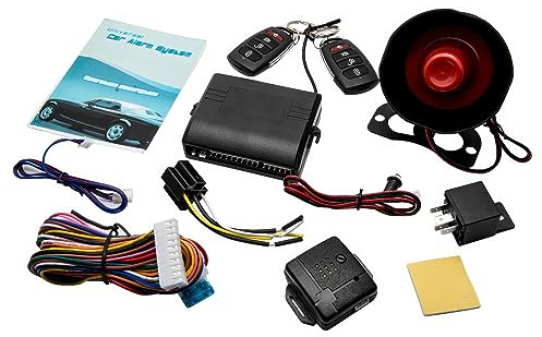 TOTMOX Alarma de Seguridad del Sistema de protección contra Robo de Coche de 12 V, CSD102-T220 con Alarma antirrobo de Coche con Control Remoto de bocina