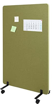 Mendler Akustik-Trennwand HWC-G77 Stoff/Textil - 127x80cm grün | Büro-Sichtschutz, Raumteiler, Pinnwand, doppelwandig rollbar