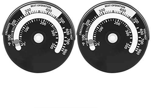 2 Stück Magnetisches Adsorptionsthermometer, Kaminofen-Temperaturmesser, Küchentemperaturmesser