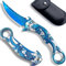 MADSMAUG blau Drache Klappmesser, 60HRC 9Cr18Mo KLINGE Klappmesser mit Scheide, coole Taschenmesser Geschenk Edc Messer für Männer im Freien Überleben Camping (blau)