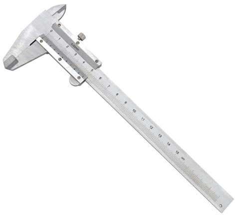 Nityunn Vernier-Bremssattel Hochpräzises Kohlenstoffstahl-Metall-Vernier-Messwerkzeug Nonius-Messschieber 0-150mm mit Feststellschraube für Haushalt und Industrie Messung