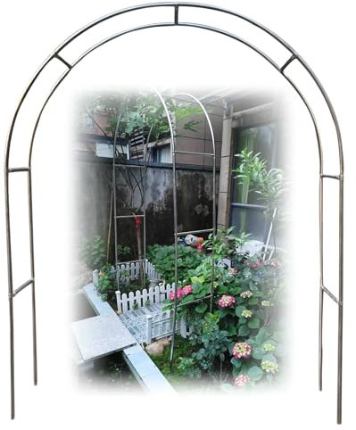 BZCKBZ Rosenbogen Aus Edelstahl, Torbogen Rankhilfe Für Kletterpflanzen Und Rosen 230/240 cm, Wetterbeständig Rankhilfe Spalier, Gartendekoration(Size:2.4 * 2.4m(7.9 * 7.9ft))