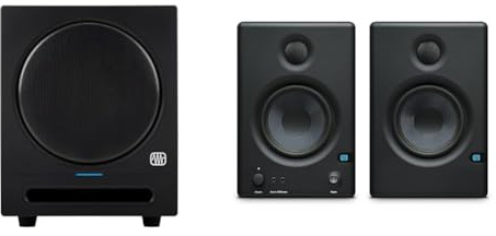 PreSonus Eris Sub 8BT, 8-Aktiv-Studio-Subwoofer mit Bluetooth & Eris E4.5, 4,5-Zoll High-Definition Multimedia 2-Wege-Studiomonitore (Paar)