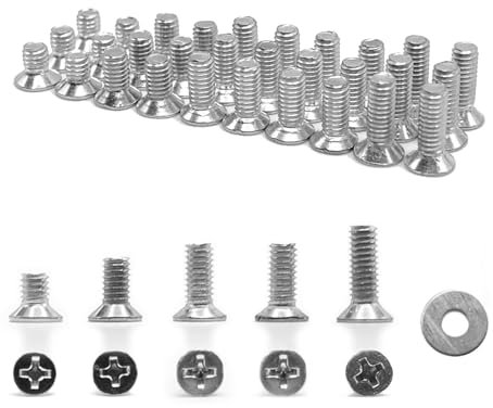 Kado Monitor Mounting Hardware Kit Set - 30pcs Assorted M4 Screws Cross Countersunk Head M4x6mm M4x8mm M4x10mm M4x12mm, Phillips Screws Flat Head Accessories for Monitor Wall Mounting and Arm Mounting
