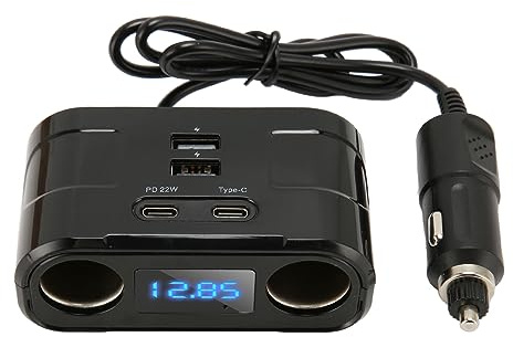 Zigarettenanzünder-Splitter im Auto, Dual-USB-Anschluss, schnelles Autoladegerät, Autoadapter-Splitter für Telefon, GPS, Dashcam