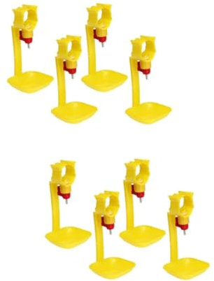 KITANDOVE 8stücke Automatische Hühnertränke Hängende Wasserbecher Für Geflügel Für Hühner Enten Und Gänse Einfache Installation Wasserabfall Gelb