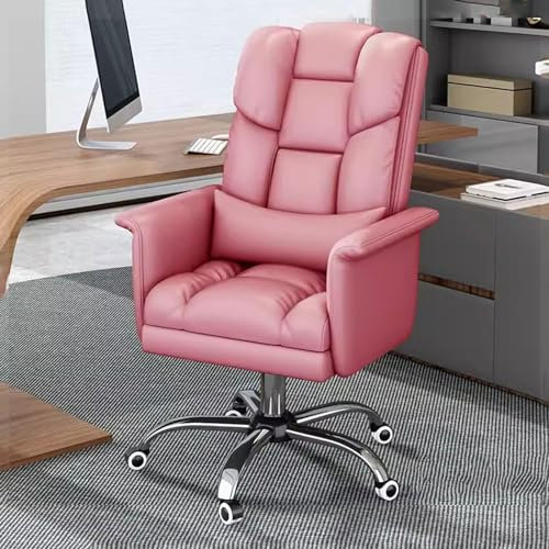 FLEPYHB Schreibtischstuhl für das Homeoffice, Bürostuhl, Chefsessel mit Fußstütze, Computerstuhl mit Lordosenstütze, Ledersessel, 360° drehbar, Latexkissen, Schreibtischstuhl mit hoher Rückenlehne