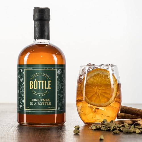 Christmas In A Bottle Pre-Mixed Cocktail, Ready to Drink, Ready to Serve (British made Vodka infused with festive spice bitters and gomme syrup 20% ABV), 50cl bottle, Vegan Friendly, Small Batch