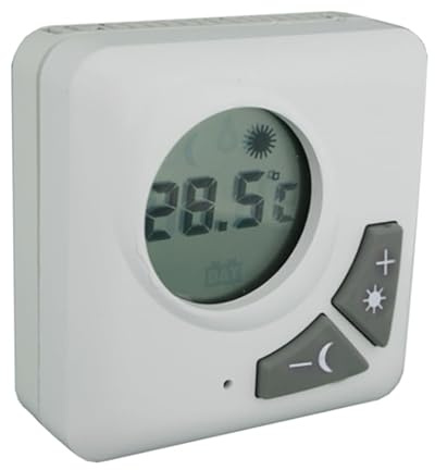 Termostato Digital programable, con Pantalla LCD, Control Wi-Fi, y Sensor de Temperatura; para optimizar calefacción y refrigeración en casa.