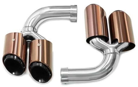 Vierfach Auspuffblende Für Porsche Für Cayenne 9Y0 SUV 3.0 2018 2019 2020 2021 2022-up Hybrid Benzinblende Endrohr Auspuffdüsenblenden Auspuffendstück Abdeckungen(Petrolgold)