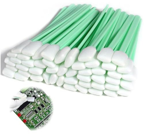 50 esponjas de limpieza largas estériles, bastoncillos de algodón para limpieza de espuma, bastoncillos de algodón, bastoncillos largos, bastoncillos de algodón rectangulares para limpieza de