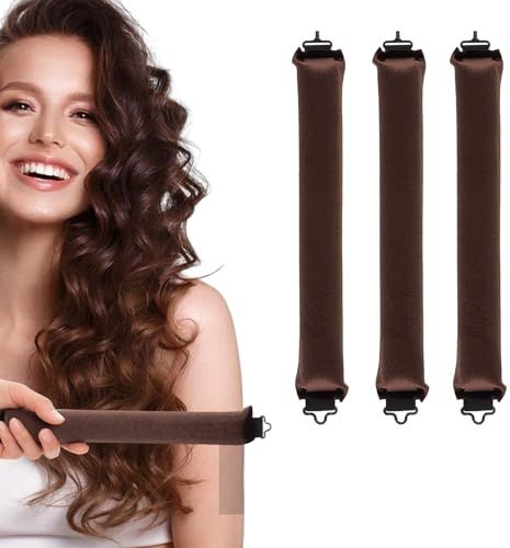 3 Stück Hitzefreie Lockenwickler, Heatless Curls Band, Über Nacht mit Haken, Overnight Blowout Locken Ohne Hitze, Heatless Curls für Alle Haartypen