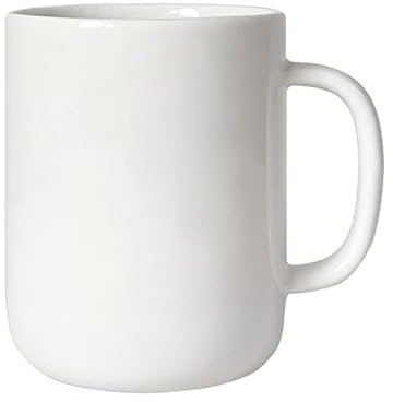 TREEWOO Elegante tazza da caffè in ceramica liscia tinta unita 325 ml tazza sottoscritta, per uomini e donne, per ufficio e uso domestico (bianco lucido)