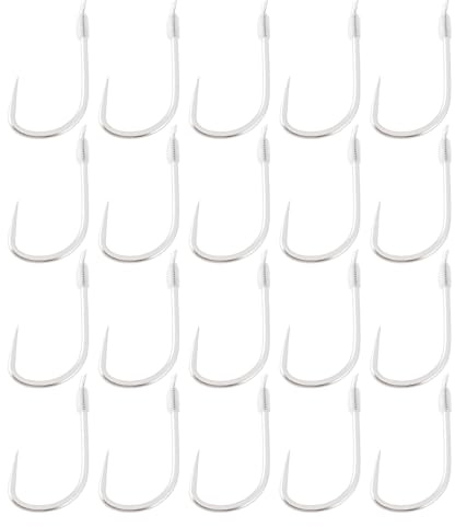 SG Store 20 kleine Angelhaken ohne Widerhaken mit 45 cm Schnur, 0,61 x 1,29 cm, geeignet zum Angeln von Gras, Karausche, Hakengröße #1