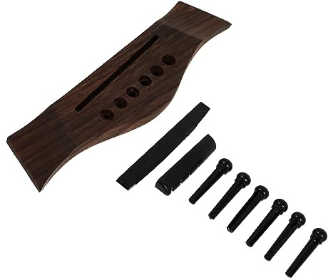 Kisangel Folk Gitarre Zubehör Satz Mit Rossholz Steg Sattel Und Mutter Gitarrensteg Pins Ersatz Satz Für Akustikgitarren Reparaturzubehör Kompakt Und Tragbar