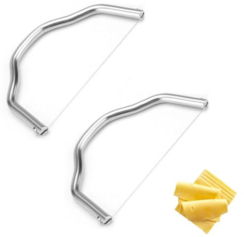 Cheese Wire Cutter - ShiningUU 2 Pack Stainless Steel Efficient Cheese Slicer for Block Cheese, Butter & Avocado | Multipurpose Handheld Kitchen Gadgets Tool