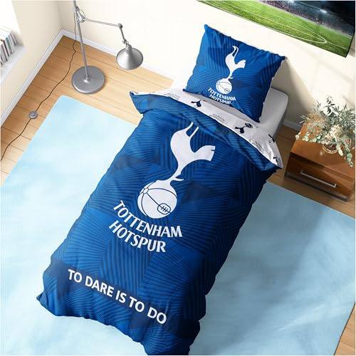 Get Trend Tottenham Hotspur FC Funda Nórdica Cama Individual con Funda de Almohada, Diseño Reversible, Ropa de Cama Niños Adultos, 135 × 200 cm (Multi Tottenham Hotspur, Single)