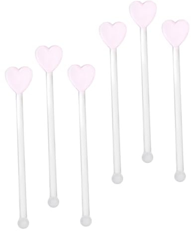BAZEITFLOW 6Pcs Transparent Glass Stirring Sticks Lightweight Multi Purpose Swizzle Stirrers for Wine Juice Cocktails Home Bar Coffee Shop Use