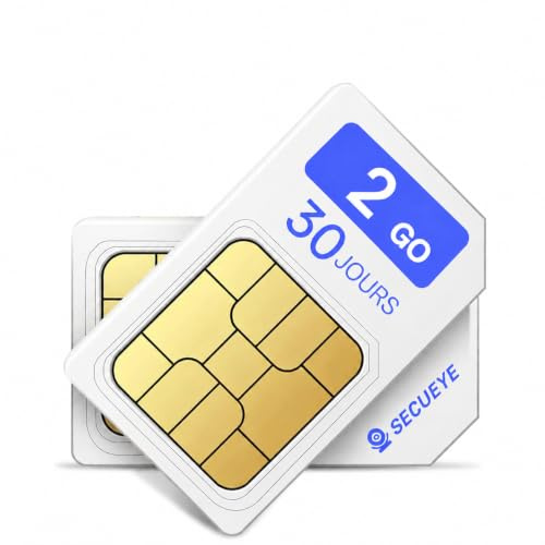 SECUEYE 4G LTE SIM-kort, endast data, förskottsbetalning, kontraktslöst, nationellt skydd för säkerhetskameror, mobila åtkomstpunkter, router, olåsta IoT-enheter (2 GB/30