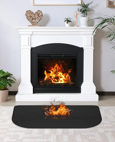 Ruonfash 106 * 61cm Feuerfeste Unterlage, Funkenschutzplatte Kaminofen Unterlage, Kamin Bodenplatte Feuerfeste Unterlage, Feuerschutzmatte Für Holzofen Zum Schutz des Bodens Vor Funken