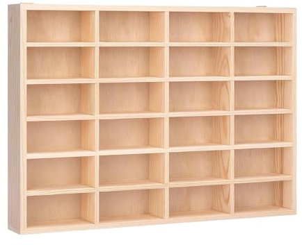 1/64 Modellauto-Vitrine, Setzkasten 24 Fächer, Setzkasten Holz Sammlervitrine für Autos Organizer, Wandmontage für Bürofiguren ‎39 x 28 x 5 cm
