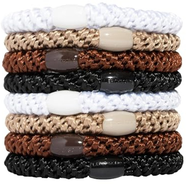 Knekkie-s Haargummi original, Haargummi set Cotton Bands Soft Woven Ponytail Holders for Thick Hair and Curly Hair
