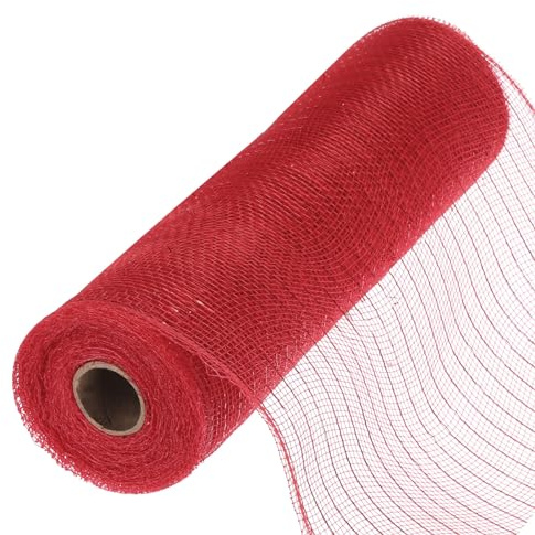 QUARKZMAN Malla De Arpillera Poli Con Brillantina De 10 Para Coronas Rojo | Cinta De Malla Decorativa De 10 Yardas Para Lazo De Flores De Otoño Pascua Navidad