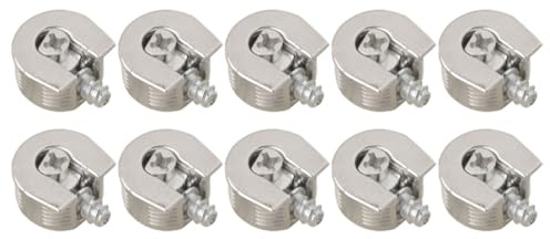 LALAFINA Connecteurs D'armoires en Alliage de Zinc, Lot de 10 Supports Excentriques pour Étagères, Fixation Murale Meuble la Cuisine, Goupilles de Connexion Robustes pour Supports
