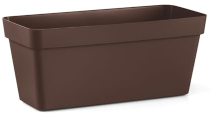 Veca | Fioriera rettangolare per piante in plastica resistente Cleo, Vaso lungo da balcone e giardino, Facile da spostare, per interno ed esterno, Design pratico e moderno