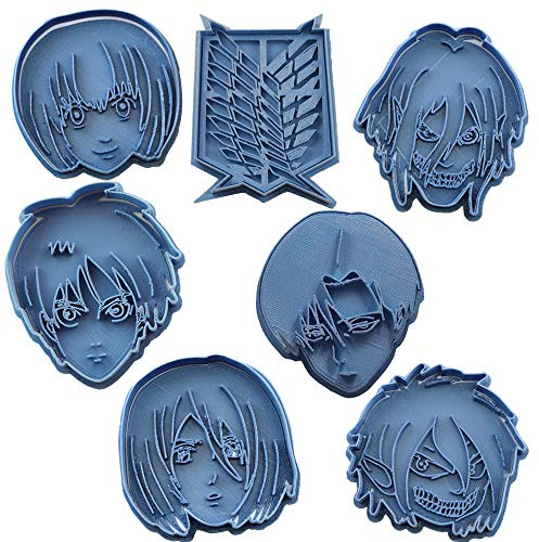 Cuticuter Keksausstecher Shingeki No Kyojin, 7 Stück, Blau, 16 x 14 x 1,5 cm
