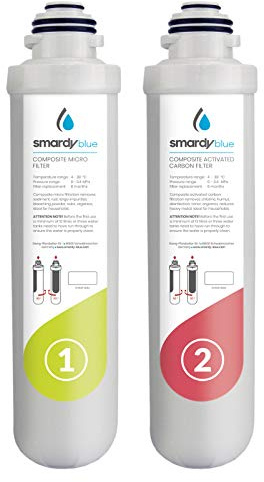 smardy blue 2in1 Ersatzfilter Set für Osmoseanlagen miran und xiva | Sediment-Vorfilter und Aktivkohlefilter im Set, schützt die RO-Membran, Wechselintervall alle 6 Monate