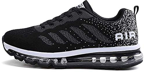 TQGOLD Chaussure de Sport Homme Femme Basket de Running Fitness Course Sneakers Basses Noir Taille 43