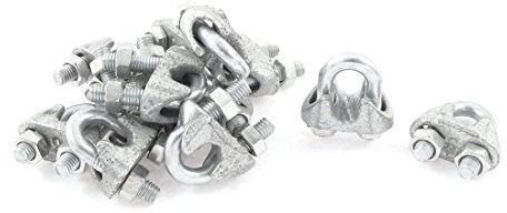 Aexit 6mm 0.6cm Acier Inoxydable Corde Cordage Câble Serrage Clips 12pcs 418B543