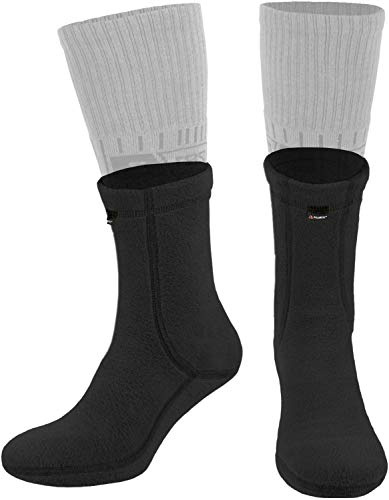 281Z Hiking Warm 6 inch Liners Boot Socks - Military Tactical Outdoor Sport - Polartec Fleece Winter Socks (Large, Black)