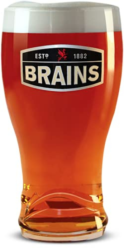 Personalised Branded Brains Ale Beer One Pint Glass Embossed Tail. Engraved - Enter Your Own Custom Text