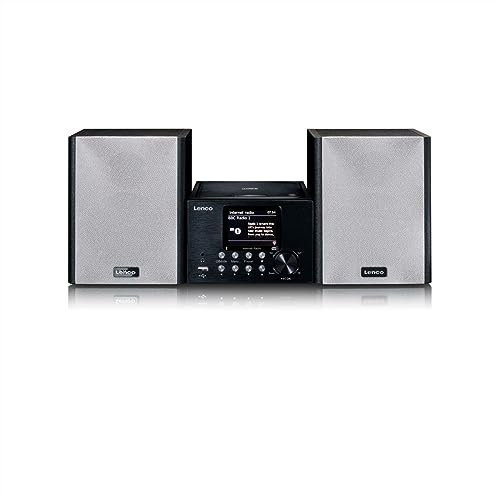 Lenco MC-250 Kompaktanlage mit WLAN Internetradio - Digitalradio mit DAB+ und Wi-Fi - FM Radio - CD/MP3 Player - 2,8“ Farbdisplay - AUX - USB - App Steuerung via Undok - 2 x 12 Watt RMS - Schwarz