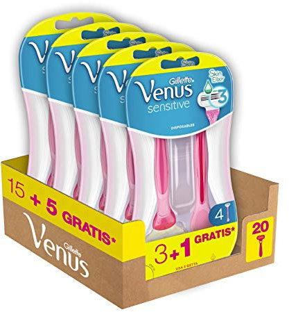 Gillette Venus Sensitive Rasoio Donna Venus, 20 Rasoi Usa E Getta Da Donna